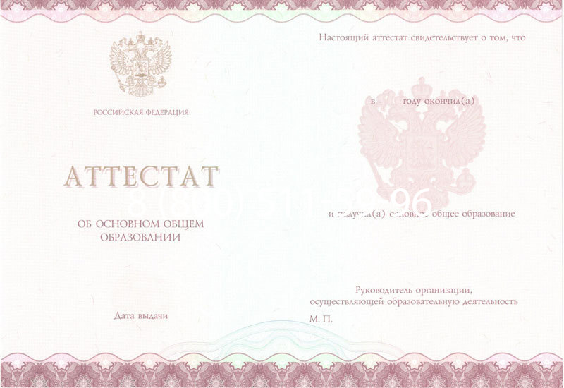 Купить Аттестат за 9 класс 2014-2024 года в Смоленске